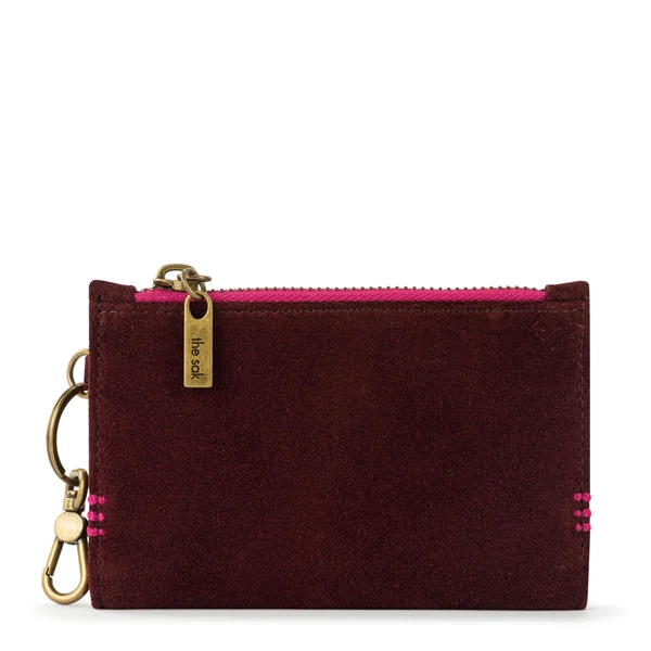 Encino Essential Wallet - Leather - Black Cherry Suede