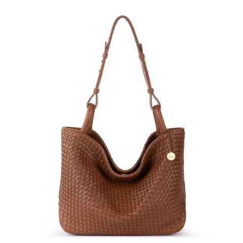 The Sak Los Feliz Medium Tote - Leather - Cognac Woven