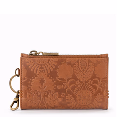 The Sak Encino Essential Wallet - Leather - Tobacco Floral Embossed