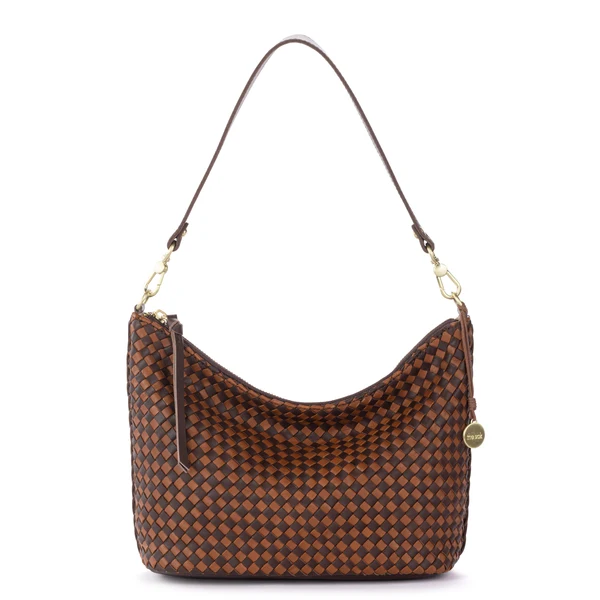 Juniper Small Hobo - Leather - Woven Mahogany Cognac