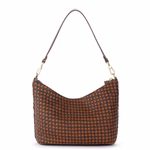 The Sak Juniper Small Hobo - Leather - Woven Mahogany Cognac